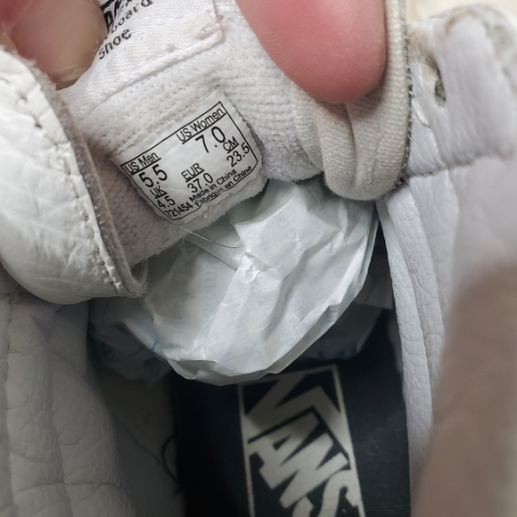 RARE vans White leather custom high top zip back - Picture 12 of 12